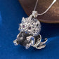 S925 Sterling Silver Pendant for Women Men Retro Wealth Mascot Pixiu Inlaid Rock Crystal Balls Charm Fashion Jewelry Wholesale