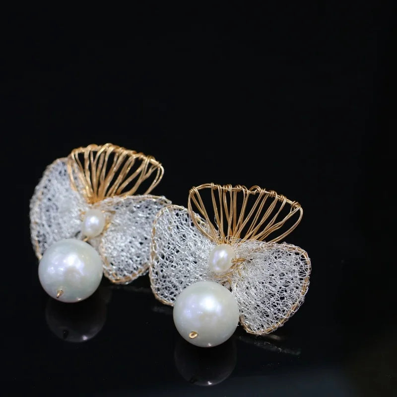 SGARIT Natural Fresh Water 14K Gold Filled Jewelry Handmade Jewelry Vintage Accessories Tarnish Resist Earrings SE101