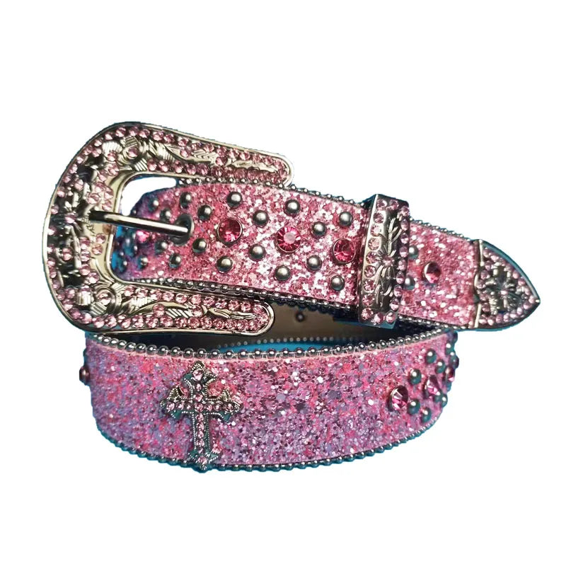 New Unisex Y2K Belt Shine Women Men Plus Size Punk Rhinestone Belt Crystal For Jeans Pants Gift