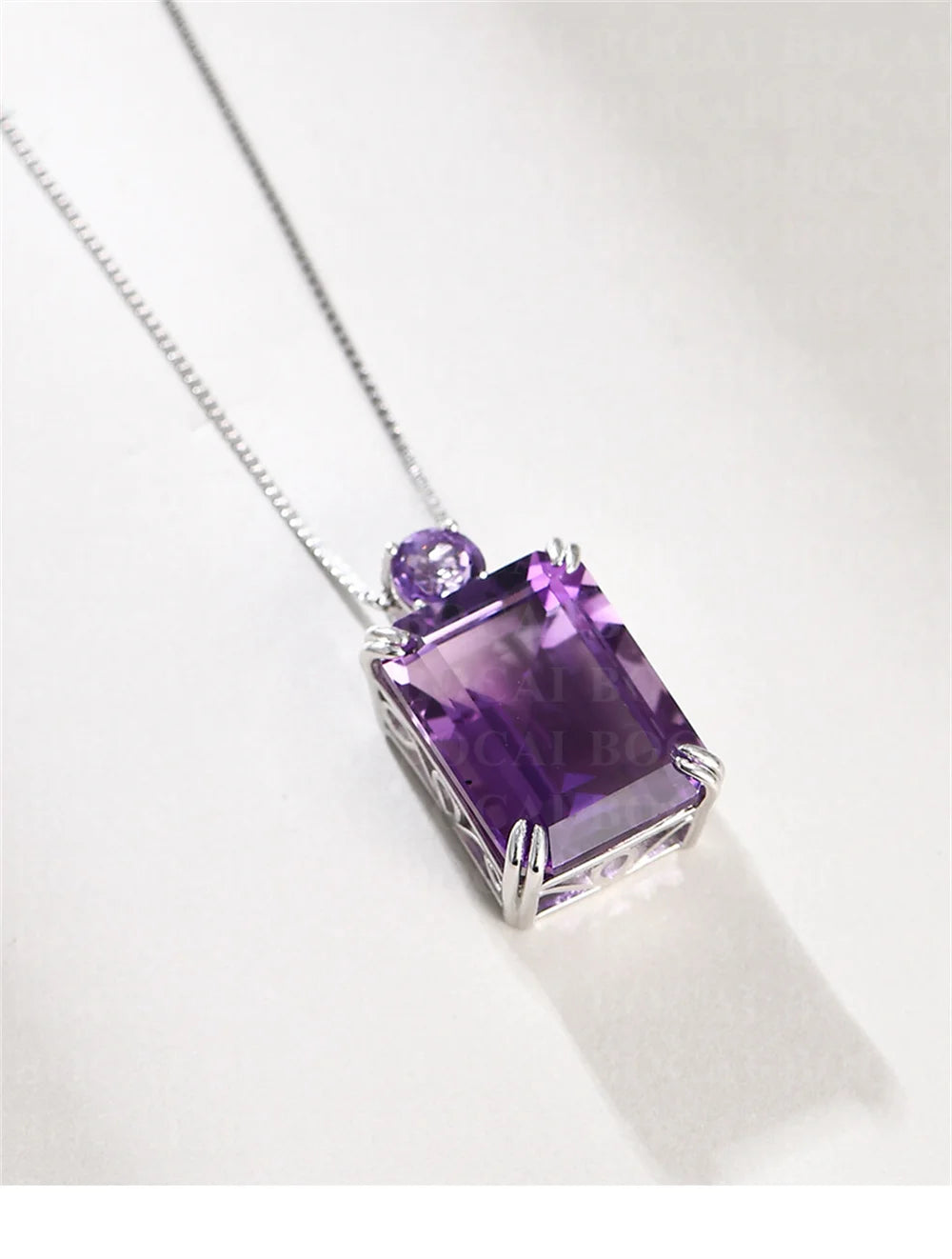 S925 Sterling Silver Charms Pendants for Women Men New Fashion Palace Style Hollow Argentum Edge Inlaid Natural Amethyst Jewelry