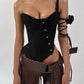 Punk Ladies Tassel Wide Belt Pu Brown Trendy Decorative Belt Nightclub Hot Girl Y2k Personality Motorcycle Trendy Belt