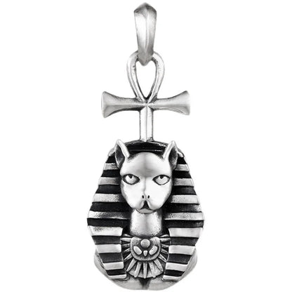 Pendant 100% Real 925 Sterling Silver 2025 Trend Necklace Pendant Egyptian Mythical Cat God Luxury Jewelry Men Women Gift P21