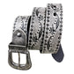 Punk retro embossed first layer cowhide belt, national personality  literary fashion bohemian port style men's and women's belt