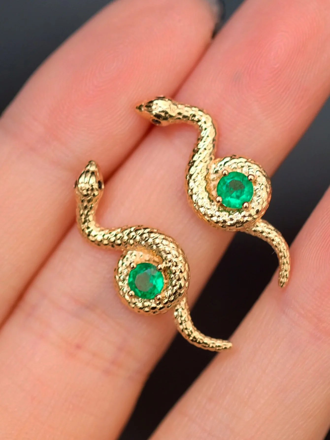 Red Elk Whole Body S925 Sterling Silver Stud Earrings Niche Personality Snake Temperament Retro Light Luxury Earrings Women's Ea