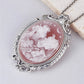 S925 Sterling Silver Charms Pendant for Women Palace Style Pattern Inlaid Red Agate Goddess Head Sculpture Jewelry Wholesale