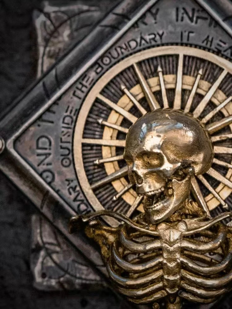 Skeleton Starlight Skull Pendant 925 Silver Fidget Spinner Retro Men's Original Design Silver Jewelry
