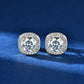 Rrjzz Classic Square 1CT Moissanit Women Earrings with Certificate 925 Sterling Silver Vintage Stud Ear for Wedding Fine Jewelry