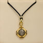 s925Silver Plated Ancient Greek Horn Emperor Ancient Coin Necklace Pendant Replica God King Zeus Heavy Craft Inlaid Mother-of-Pe