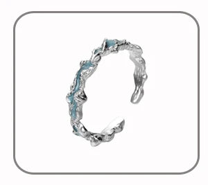 F.I.N.S S925 Sterling Silver Irregular Shaped Hoop Earrings Enamel Zircon Small Piercing Ear Buckles Retro Old Fine Jewelry