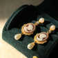 Factory Sales 925 Silver Inlay German Cameo Eardrops Agate Relief Retro Minority Design Antique Style