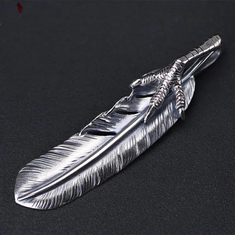 Pendant 100% Sterling Silver 925 Feather Eagle's Claw Luxury Jewellery Woman Man 2025 New Trend High Quality Necklace Pendant P3