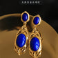 Natural Lapis Lazuli Earrings S925 Sterling Silver Gold-plated Retro French High-end Niche Blue Classical Earrings