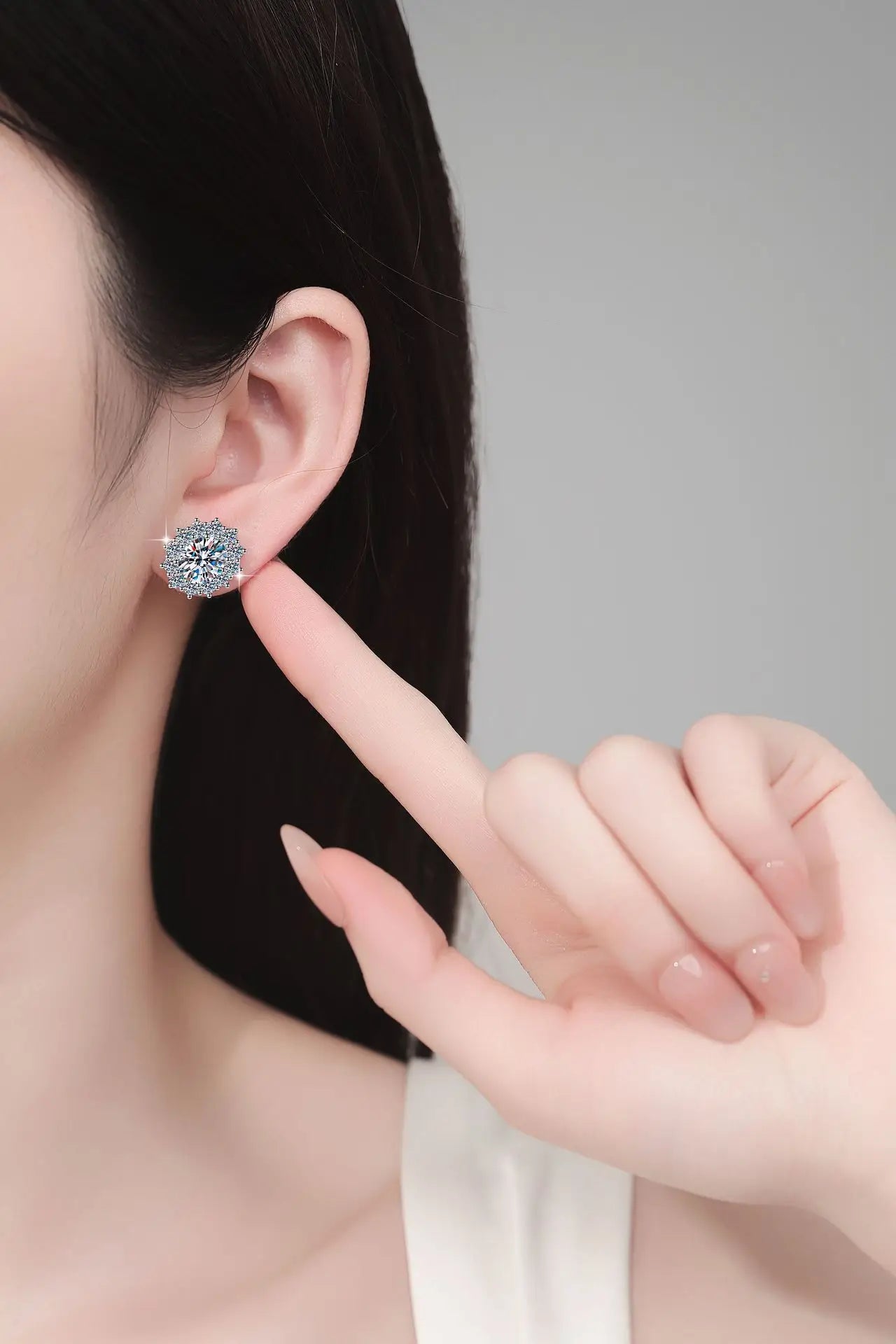 New blue sapphire earrings s925 pure silver sunflower ear jewelry set vintage high-end jewelry moissanite wedding jewelry