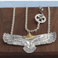 Japanese Style Trendy S925 Sterling Silver Eagle Pendant Necklace for Men and Women Sweater Chain Hip-Hop Punk Style Jewelry