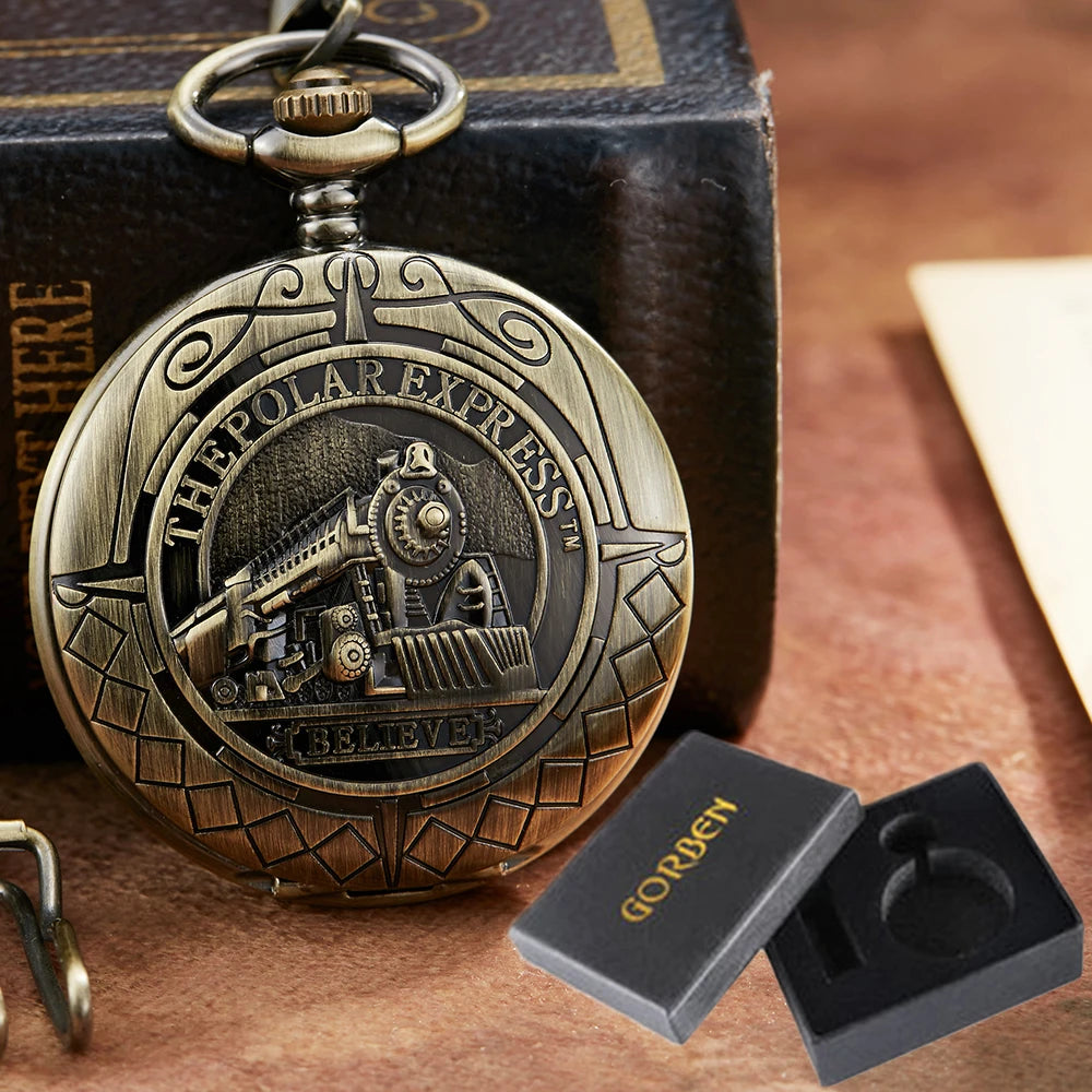Mechanical Pocket Watch Luxury Antique Skeleton Men Steampunk Mechanical Fob Watches Clock Pendant Hand-winding Relogio De Bolso
