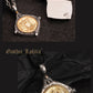 Double Headed Eagle Embossed Silver Inlaid Copper Pendant Necklace  Byzantine Style Vintage Antique Jewelry Gift