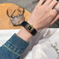 Guou Women Quartz Watch Luxury Clock Fashion Vintage Orologio Retro Classic Black Gold Square Reloj Ladies Leather Wrist Watches
