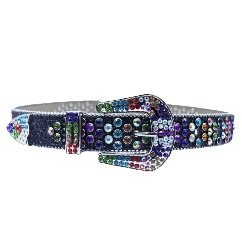 New Unisex Y2K Belt Shine Women Men Plus Size Punk Rhinestone Belt Crystal For Jeans Pants Gift