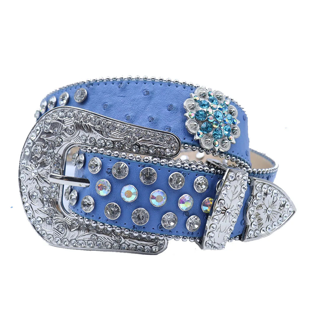 New Unisex Y2K Belt Shine Women Men Plus Size Punk Rhinestone Belt Crystal For Jeans Pants Gift