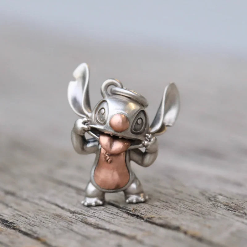 BOCAI Original S925 Sterling Silver Stitch Star Baby, cute Cartoon Pendant for Men and Women Couple Sweater Chain Birthday Gift
