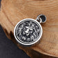 Real S925 Sterling Silver Vintage Domineering Lion Head Medal Chain Pendant Punk Trend Retro Fashion Jewelry