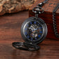 Retro classic mechanical pocket watch luminous petals hollowed out flip cover manual winding men women mechanical pocket watch