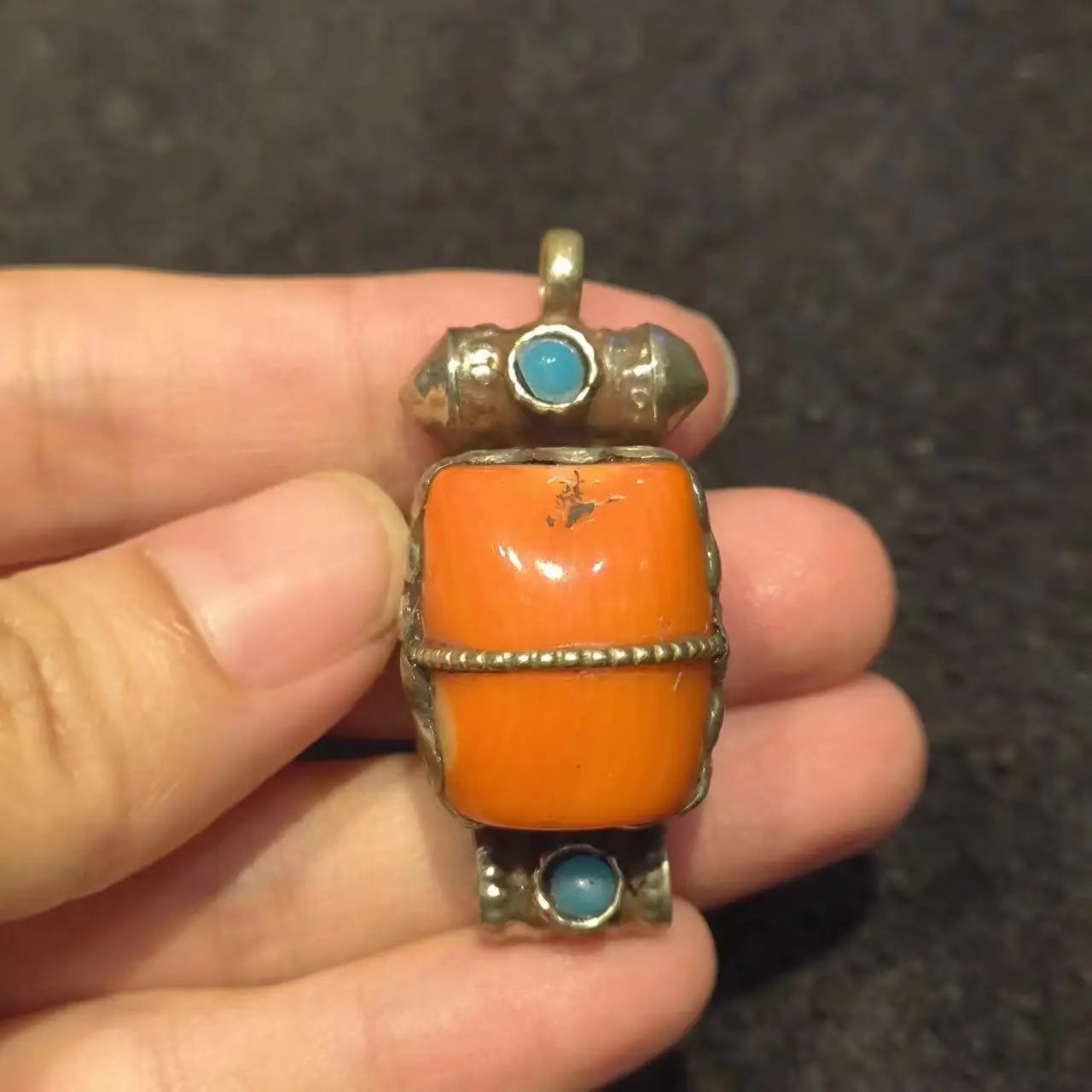 1pcs/lot Tibetan style white copper sea bamboo vajra pendant necklace retro ethnic style accessories jewelry amulet folk-custom