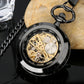 Open Face Roman Numerals Display Mechanical Hand Winding Pocket Watch Elegant Fashion Antique Manual Pocket Clock Gift for Male