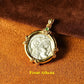 TIYINUO Authentic AU750 Real 18K Real Gold Ancient Coin Athena Owl Pendant Twisted Rope Necklace Delicate Gift For Woman Jewelry