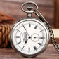 Steampunk Antique Stylish Mechanical Hand Winding Men Pocket Watch Unique Dial Design Open Face Pendant Luxury Pocket Clock Man