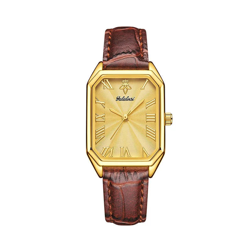 Casual fashion leather belt women's watch light luxury retro women's watch square women's watch high-end luxury