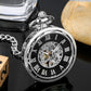 Open Face Roman Numerals Display Mechanical Hand Winding Pocket Watch Elegant Fashion Antique Manual Pocket Clock Gift for Male