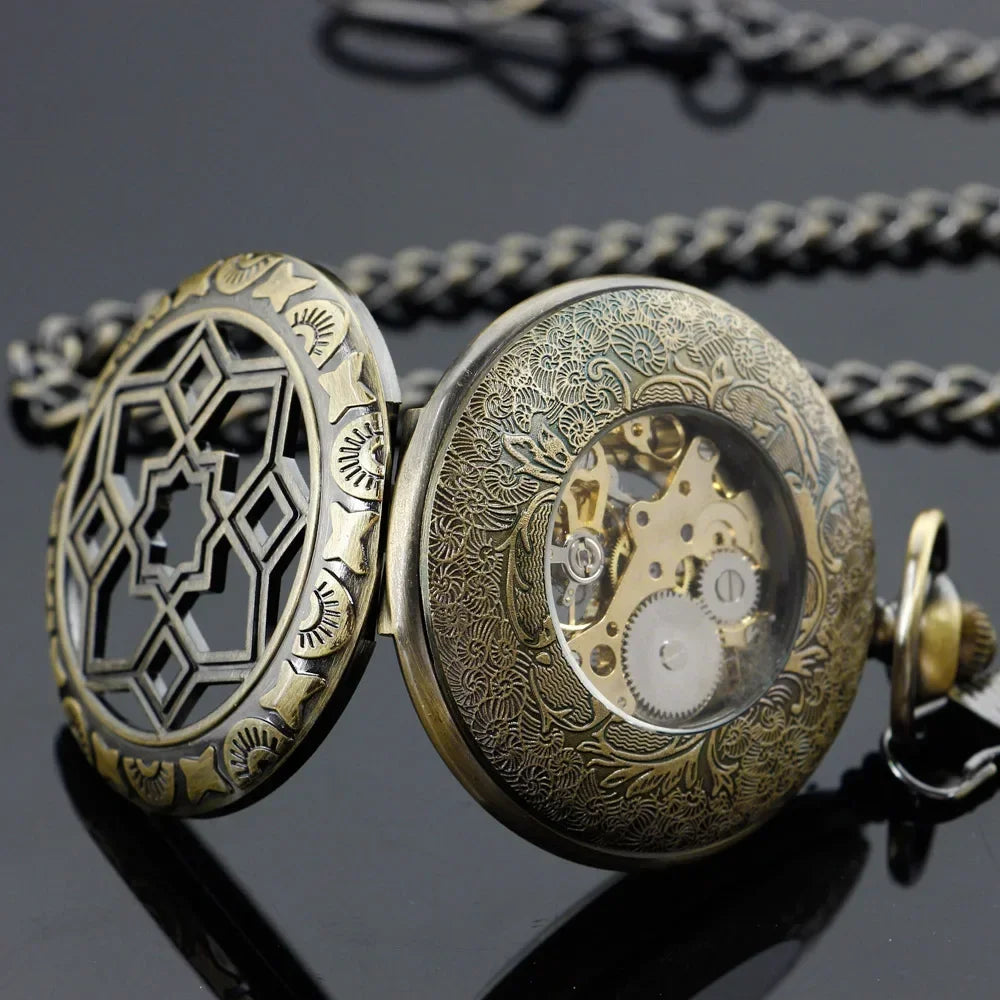 Antique Mechanical Pocket Watch Men Luxury Brand Necklace Pocket & Fob Watches Chain Male Clock PJX1631