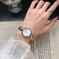 Luxury Antique Ladies Bracelet Round Metal Textured Quartz Watch Stainless Steel Waterproof Women's Watch
