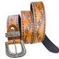 Punk retro embossed first layer cowhide belt, national personality  literary fashion bohemian port style men's and women's belt
