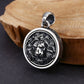 Real S925 Sterling Silver Vintage Domineering Lion Head Medal Chain Pendant Punk Trend Retro Fashion Jewelry