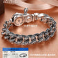European and American S925 Sterling Silver Retro Skull Bracelet for Men, Trendy Hip-Hop Punk Bold Silver Bangle