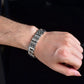 BOCAI NEW S925 Sterling Silver Vintage Personality Peace Pattern Buckle Men's Bracelet