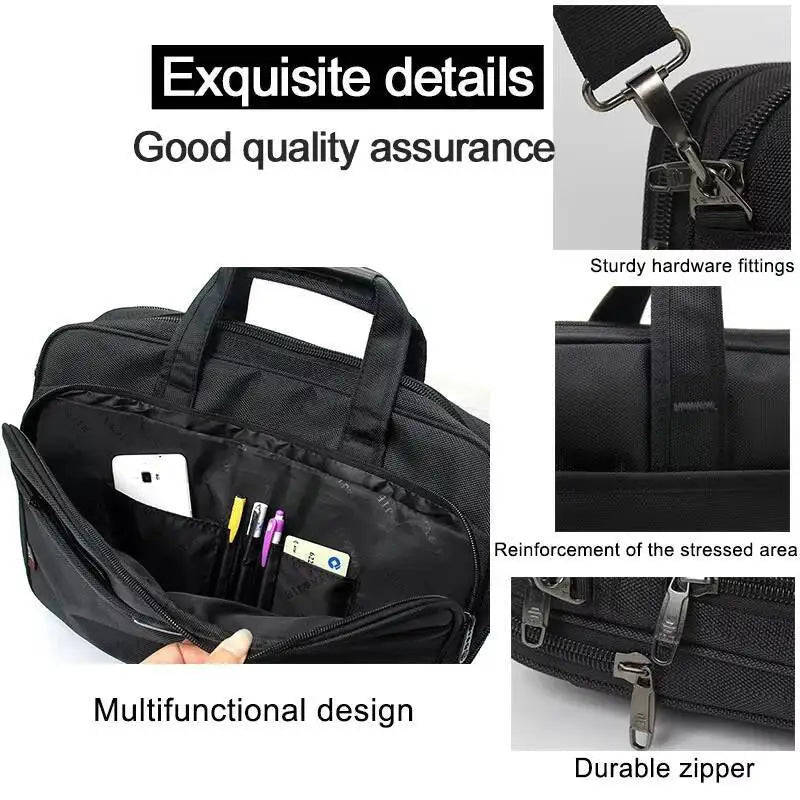 15.6" Laptop Bag Large Capacity Waterproof Business Briefcase Messenger Shoulder Bag for Men Women Travel Work Office Commuter
