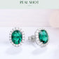 ATTAGEMS Vintage 925 Sterling Silver Lab Grown Moissanite Diamonds Emerald Gemstone Oval Cut Earrings Fine Jewelry Wholesale