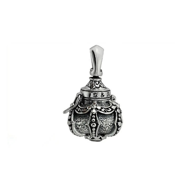 Buddha Men Pendant 925 Sterling Silver Ruby Buddhist Heart Sutra Can Hold Thing Gum Box Necklace Pendant Jewelry 2025 New FP47