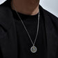 Necklace Pendant Real 925 Sterling Silver Men Eye Of God Horus Inlaid Turquoise Vintage Jewelry Free Dropshipping P28