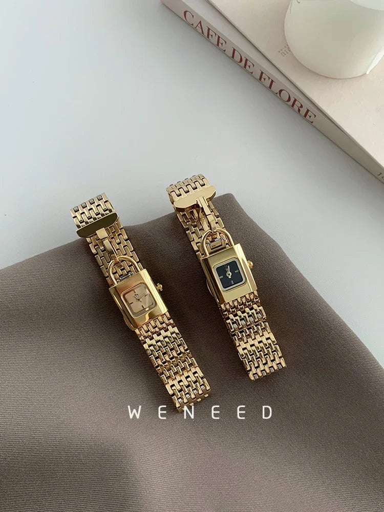 Ladies Vintage Watches Unique Niche Lock Designshigh-end Steel Strip Women's Watches New Forlover Relojes Para Damas