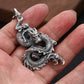 New solid real s925 sterling silver jewelry retro personality good luck dragon pendant stylish Man pendant