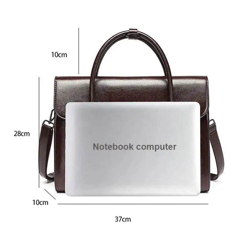MOTAORA 14 inch Genuine Cowhide Leather Tote Bag for Women - Business Student Laptop Crossbody Shoulder Bag,Professional Design