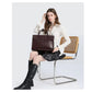 MOTAORA 14 inch Genuine Cowhide Leather Tote Bag for Women - Business Student Laptop Crossbody Shoulder Bag,Professional Design