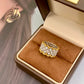Italian Medieval-style Retro Color-blocked Lace Ring Earrings S925 Silver Gold Plated