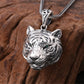 S925 Sterling Silver Charms Pendants for Women Men New Fashion Hollow Retro 3D Tiger Head Zircon Eyes Punk Jewelry Wholesale
