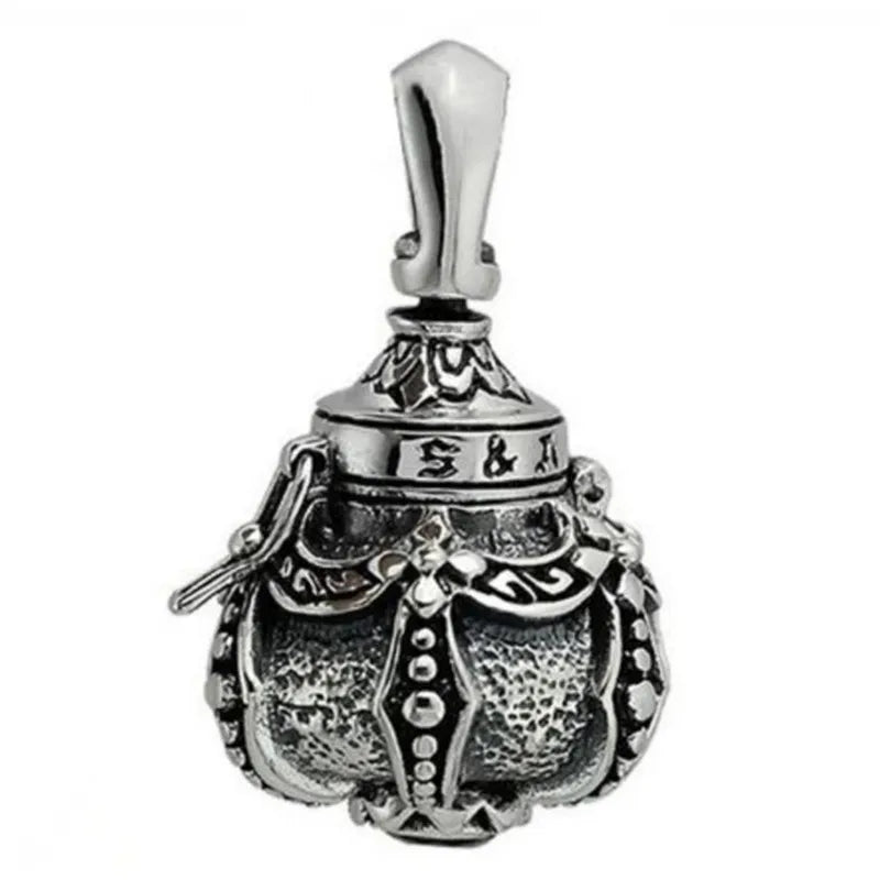 Buddha Men Pendant 925 Sterling Silver Ruby Buddhist Heart Sutra Can Hold Thing Gum Box Necklace Pendant Jewelry 2025 New FP47