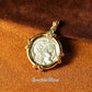 TIYINUO Authentic AU750 Real 18K Real Gold Ancient Coin Athena Owl Pendant Twisted Rope Necklace Delicate Gift For Woman Jewelry